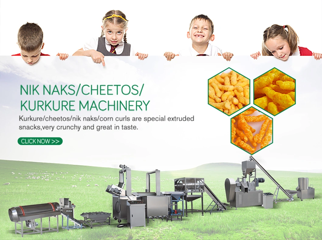 Factory Price Fried Raw Kurkure Cheetos Crunchy Snack Nik Nak Niknak Food Extruder Making Processing Machine Production Line Extrusion Processor Plant Equipment