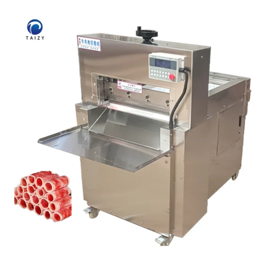 Cortador de bacon comercial de aço inoxidável totalmente automático CNC rolo de cordeiro máquina de corte de carne congelada